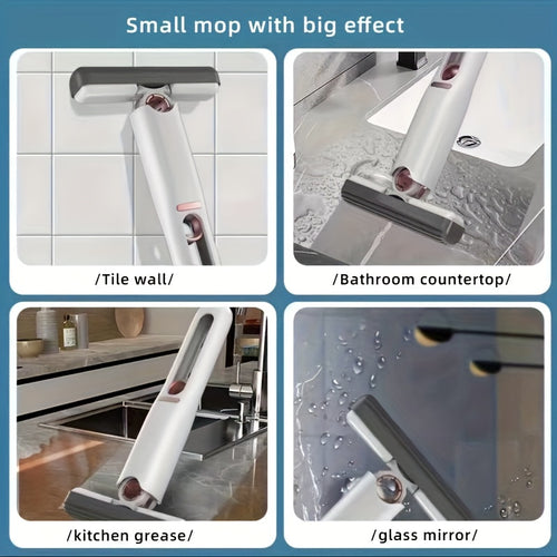 Self-Squeeze Mini Mop - No Touch Wringing, Multipurpose Cleaning for Windows, Car & Kitchen